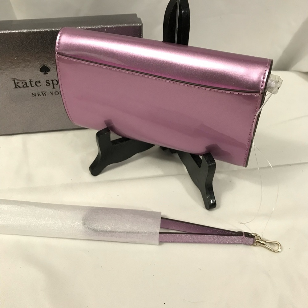 Kate Spade Kenzie Boxed Medium Flap Wristlet in Quartz Pink NIB - Picture 2 of 8